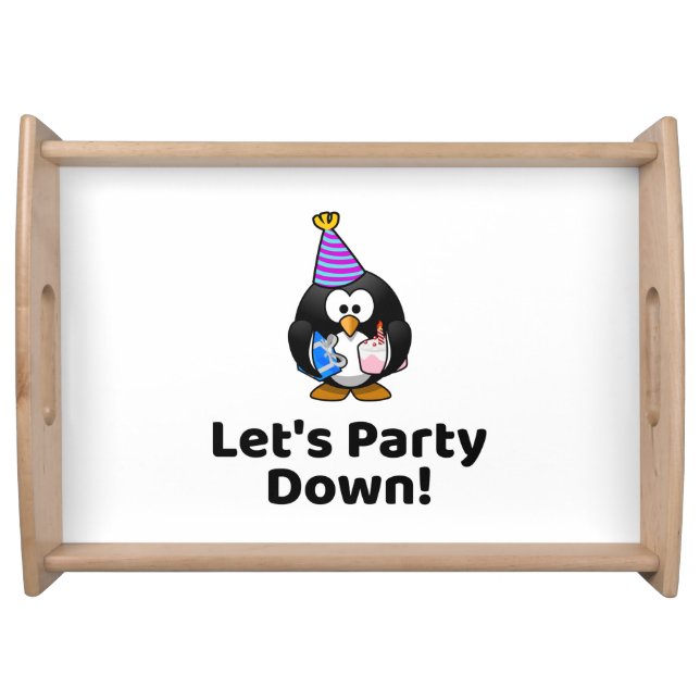 Funny Let's Party Down! Birthday Party Serving Tray (Front)