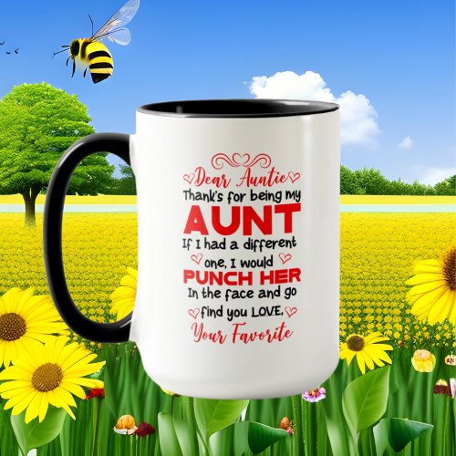 funny letter Aunt word art Mug