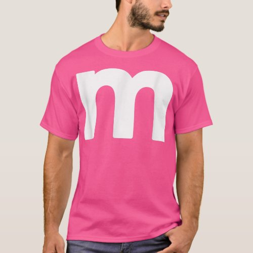 Funny Letter M Chocolate Candy Halloween Team Grou T_Shirt