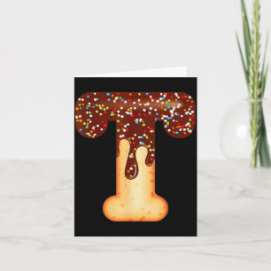 Funny Letter T Ice Cream Chocolate Sprinkles Card