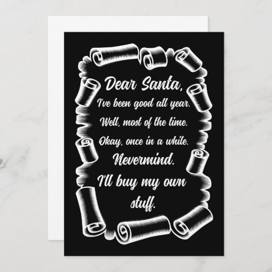 Funny Letter to Santa Christmas Xmas gifts (Front/Back)