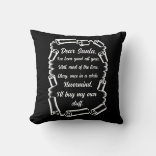 Funny Letter to Santa Christmas Xmas gifts Throw Pillow