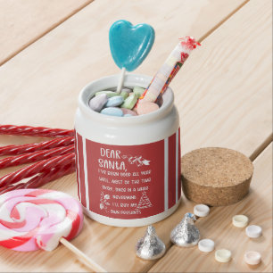 Funny Letter to Santa Christmas Xmas Holiday gifts Candy Jar