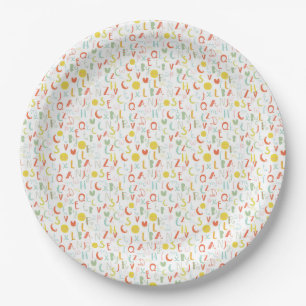 Funny Letters Paper Plates