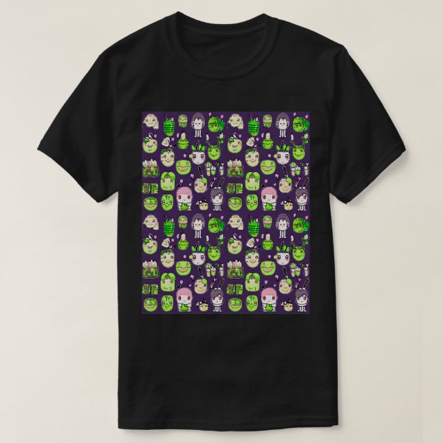 Funny Lettuce  Monsters Created with AI T-Shirt (Design Front)