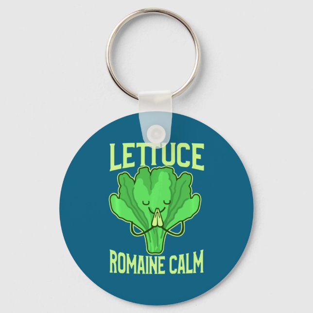Funny Lettuce Romaine Calm Meditation Yoga Zen  Keychain (Front)