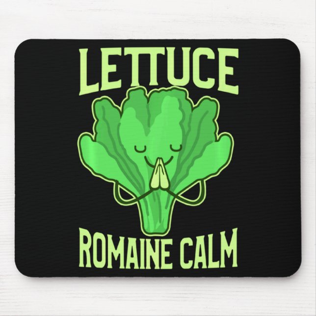 Funny Lettuce Romaine Calm Meditation Yoga Zen  Mouse Pad (Front)