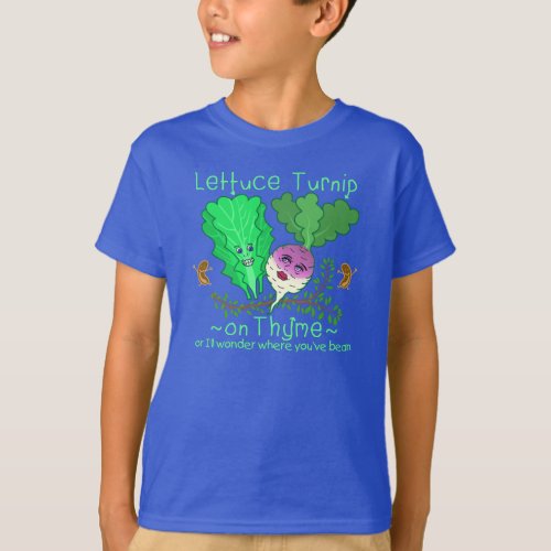 Funny Lettuce Turnip Thyme Vegetable Pun Cartoon T_Shirt