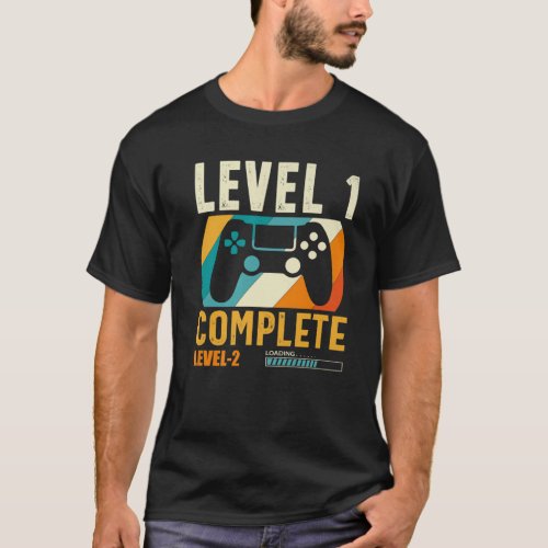 Funny Level 1 Complete Vintage Retro 1St Wedding A T_Shirt