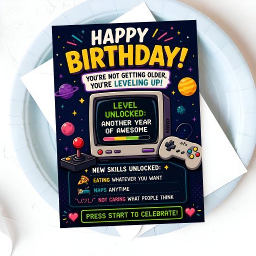 Funny Level Up Gamer Card