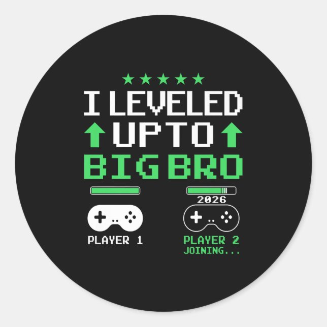 Funny Leveled Up To Big Brother 2026 Soon To Be Bi Classic Round Sticker (Front)