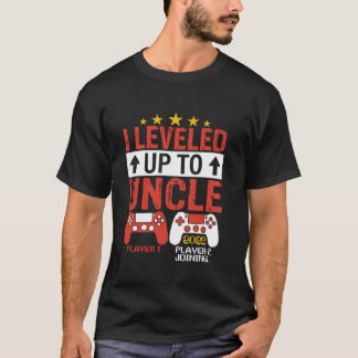 Funny Leveled Up To Uncle 2025 Promoted To Uncle 2 T-Shirt
