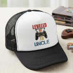 Funny Leveled Up to Uncle Retro Gamer Quote Trucker Hat<br><div class="desc">This funny “Leveled Up to Uncle” design features a distressed game controller graphic and bold retro-style text. It is a great fit for gaming fans celebrating a new uncle milestone or a baby reveal moment. The vintage look gives the design a playful, nostalgic feel while keeping the message clear and...</div>