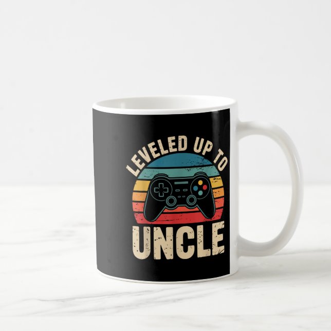 Funny Leveled Up To Uncle Video Gamers Gaming Cute Coffee Mug (Right)
