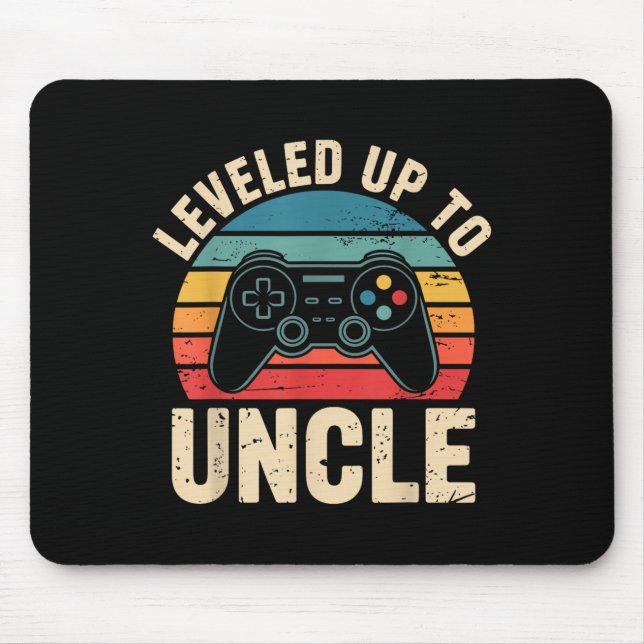 Funny Leveled Up To Uncle Video Gamers Gaming Cute Mouse Pad (Front)