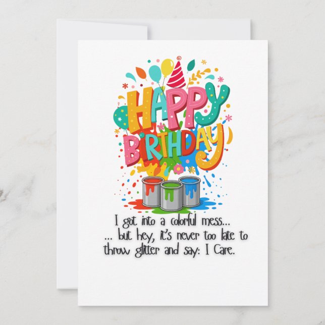 Funny LGBT French Bulldog Birthday Card – Pride (Back)