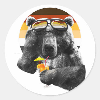 Funny LGBT Gay Bear Pride Classic Round Sticker