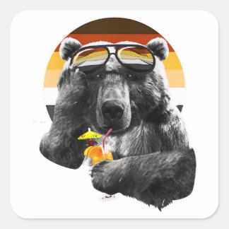 Funny LGBT Gay Bear Pride Square Sticker