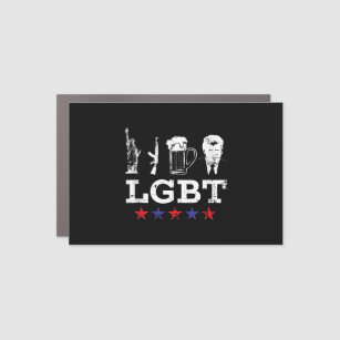 Funny LGBT Liberty Beer Trump Funny LGBT Car Magnet