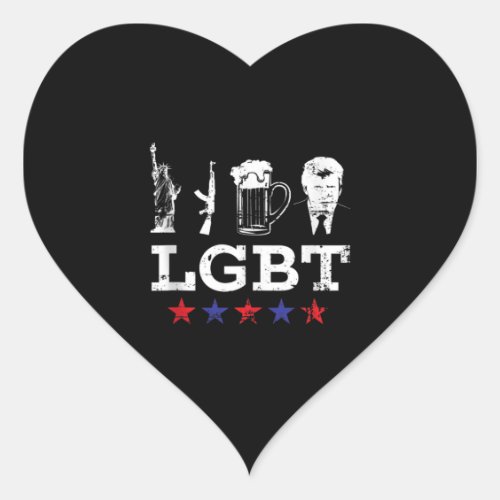 Funny LGBT Liberty Beer Trump Funny LGBT Heart Sticker