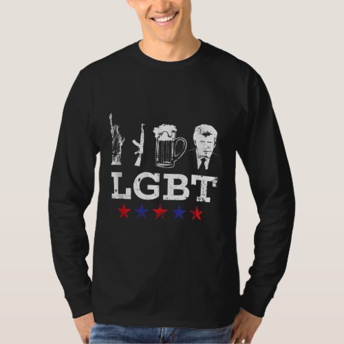 Funny LGBT Liberty Beer Trump Funny LGBT T_Shirt