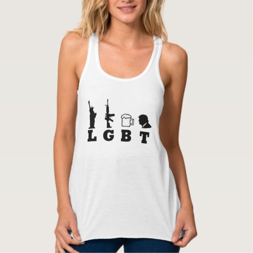 Funny LGBT Liberty Guns Beer Trump Pro Republican Tank Top