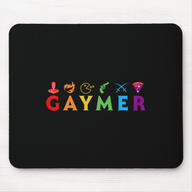 Funny Lgbt Pride Gay Gamer Video Game Lover  Mouse Pad (Front)