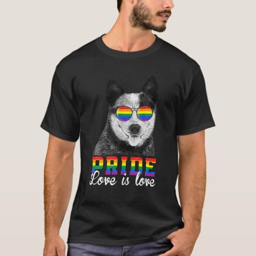 Funny LGBT Pride Love Is Love Australian Cattle T_Shirt