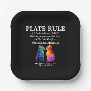 Funny LGBT Purrfectly Yours: A Rainbow Love Story Paper Plates