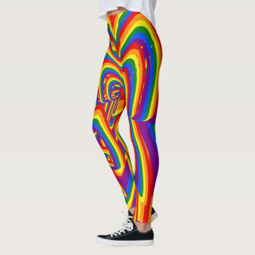 Funny LGBT Rainbow Flag Colors Pattern Gay Pride Leggings