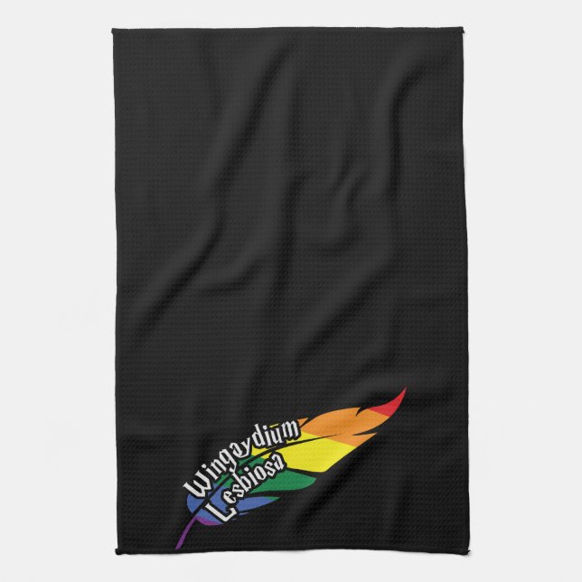 Funny LGBTQ | Play On Words | Pride | Rainbow Kitchen Towel (Vertical)
