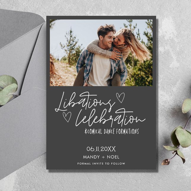 Funny Libations Celebration Photo Wedding  Save The Date (Funny Libations Celebration Photo Wedding Save The Date)