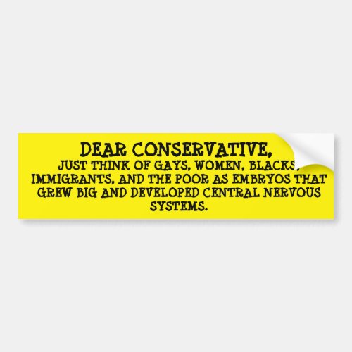 Funny Liberal Political Bumper Sticker