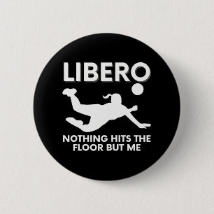 Funny Libero Volleyball Player Button