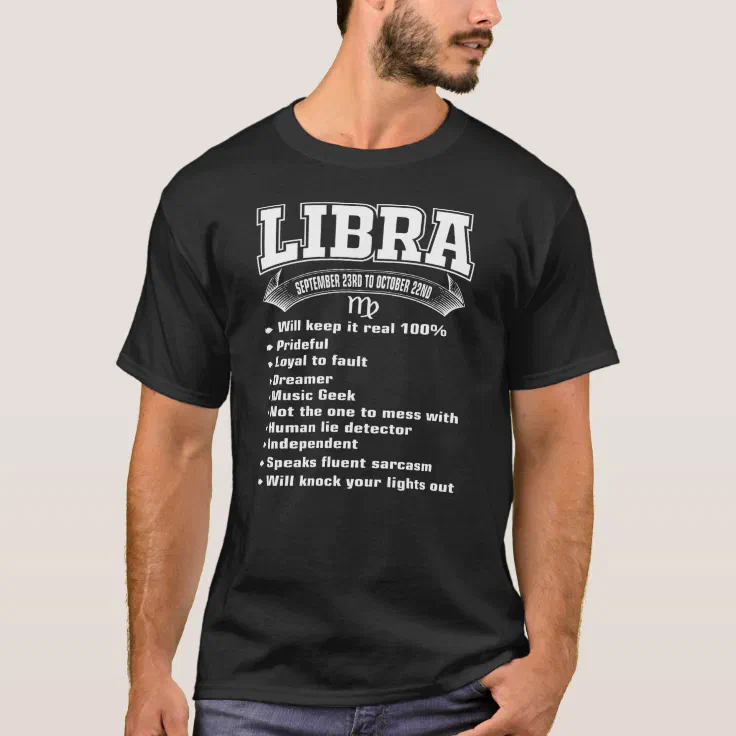 Funny Libra Facts Zodiac Sign Gift T-Shirt | Zazzle