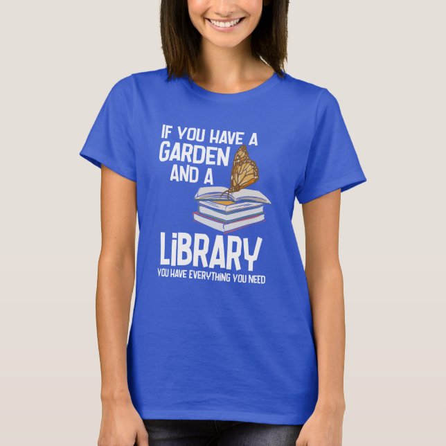 Funny Librarian and Keen Gardener Retirement Swag T-Shirt (Front)