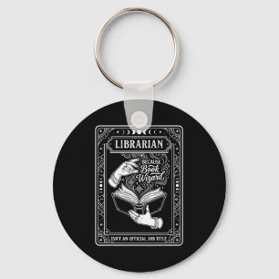 Funny librarian because book wizard mystical magic keychain
