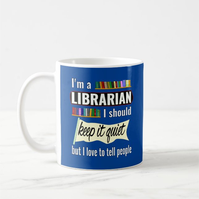 Funny librarian gift for librarian funny  coffee mug (Left)