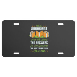 Funny Librarian Gifts License Plate