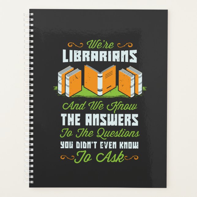 Funny Librarian Gifts Planner (Front)