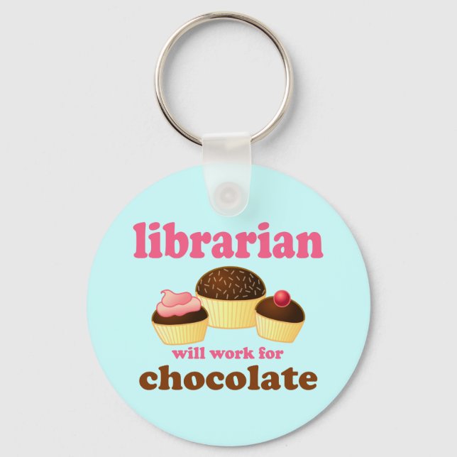 Funny Librarian Keychain (Front)