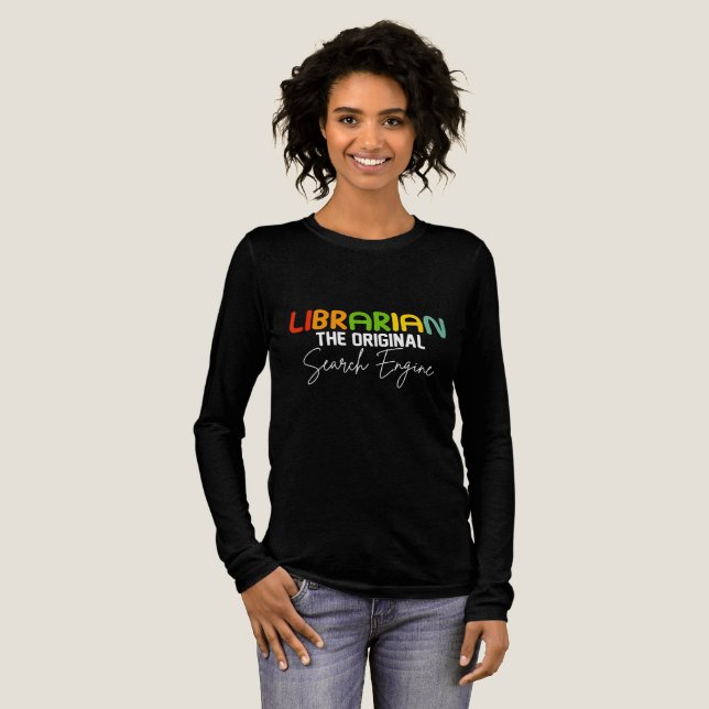 Funny Librarian Search Engine Tri-Blend Shirt (Full Front)