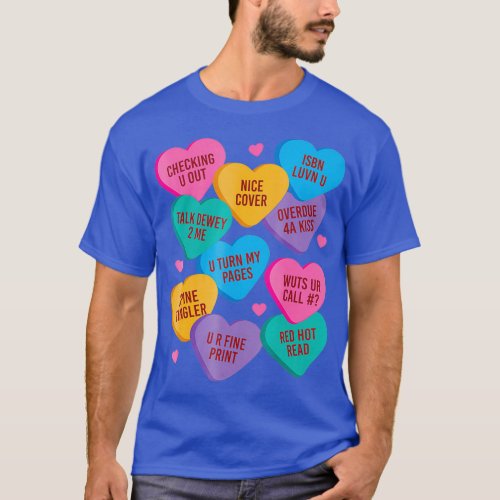Funny Librarian  Valentines Book Worm Reading T_Shirt