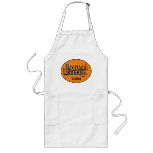 Funny Licensed To Grill BBQ Quote Personalize Long Apron