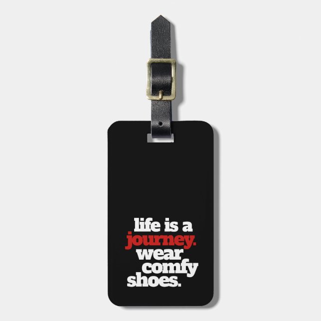 Funny Life is a Journey ... Luggage Tag (Front Vertical)