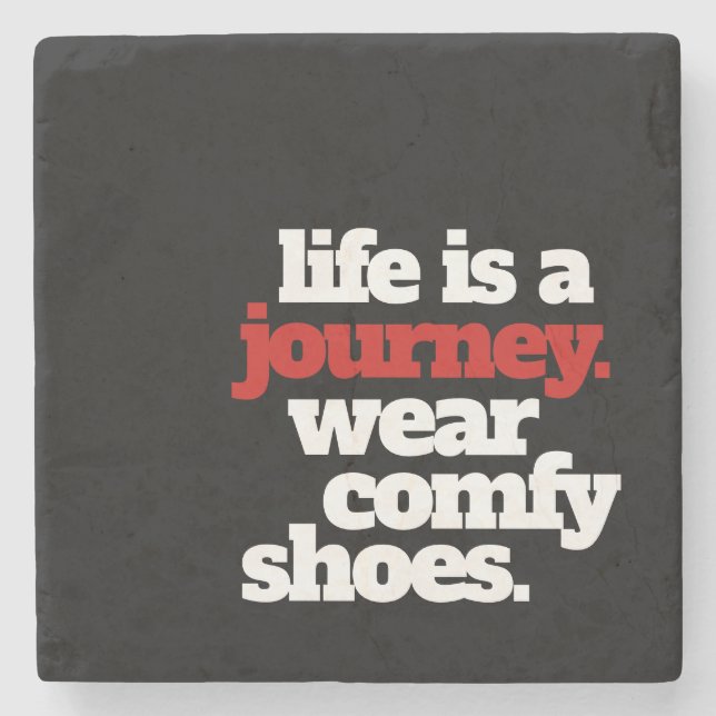 Funny Life is a Journey ... Stone Coaster (Front)