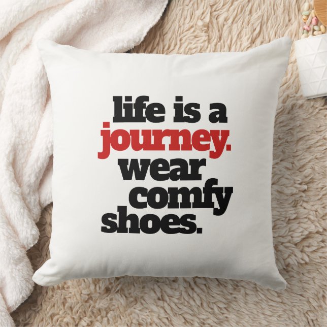 Funny Life is a Journey ... Throw Pillow (Blanket)