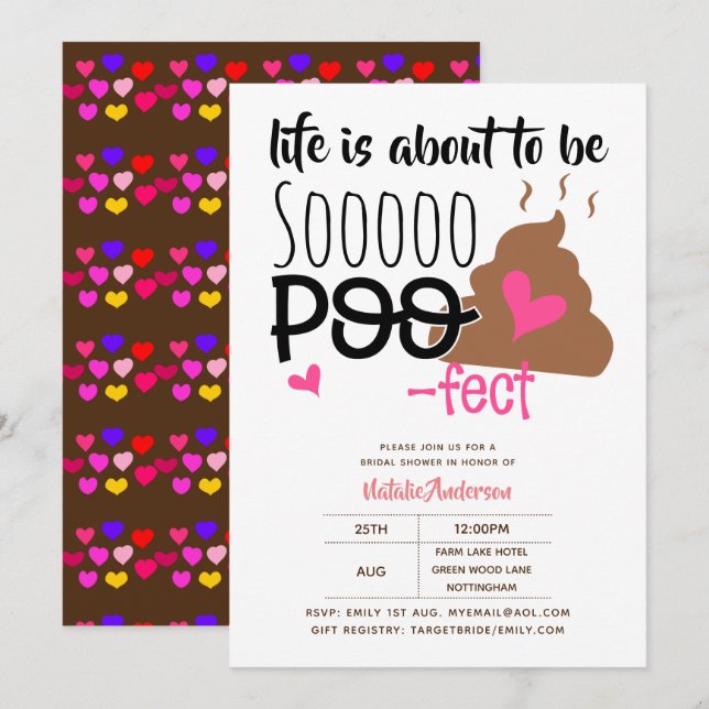 Funny Life is POOFECT Wedding Bridal Shower Invitation (Front/Back)