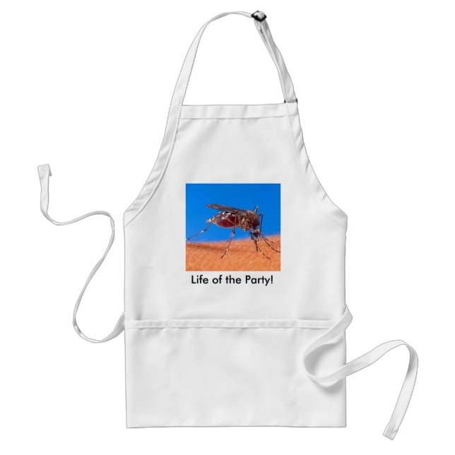 Funny Life of the Party Biting Mosquito Blood Adult Apron (Front)