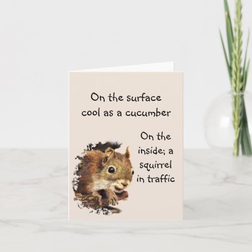 Funny Life Quote Surface Cool Inside Squirrel   Note Card